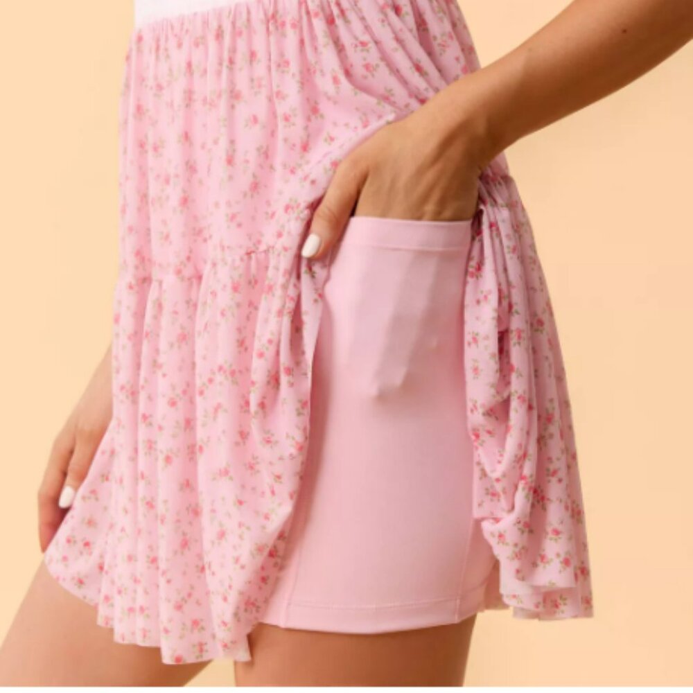 Blogilates Women's Sweetheart Babydoll Dress - Pink Gingham L - Picture 6 of 7